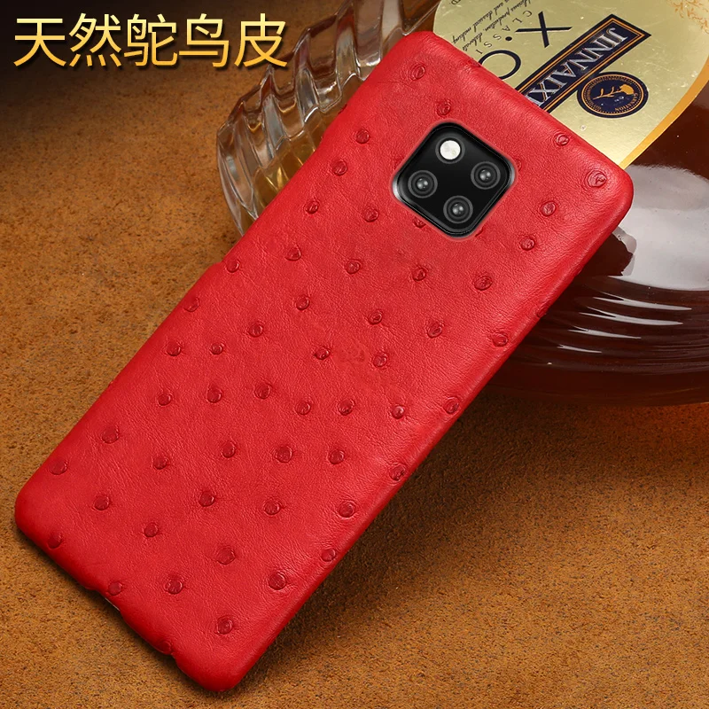 Чехол для телефона из натуральной страусиной кожи Huawei P30 Lite P20 P40 pro mate 20 Y7 Nova 5t Mate lite