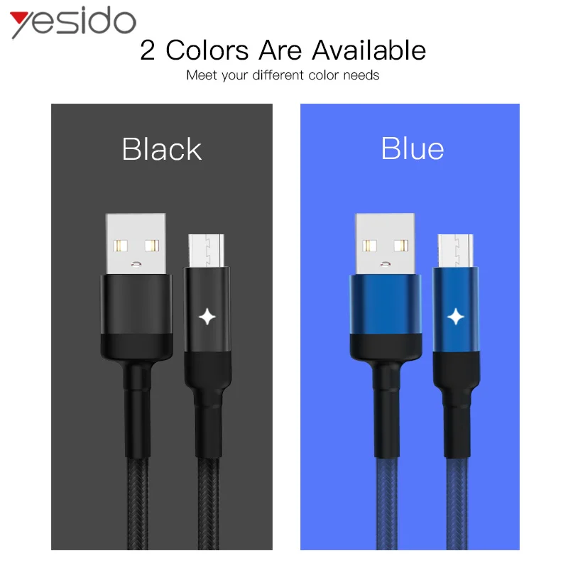 Кабель зарядный Yesido CA28 с Micro USB портом и функцией автоматического