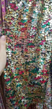 

Nigerian french net Lace Sat -10.504 Embroidered Cord Lace Fabric with full beads for bridal dress