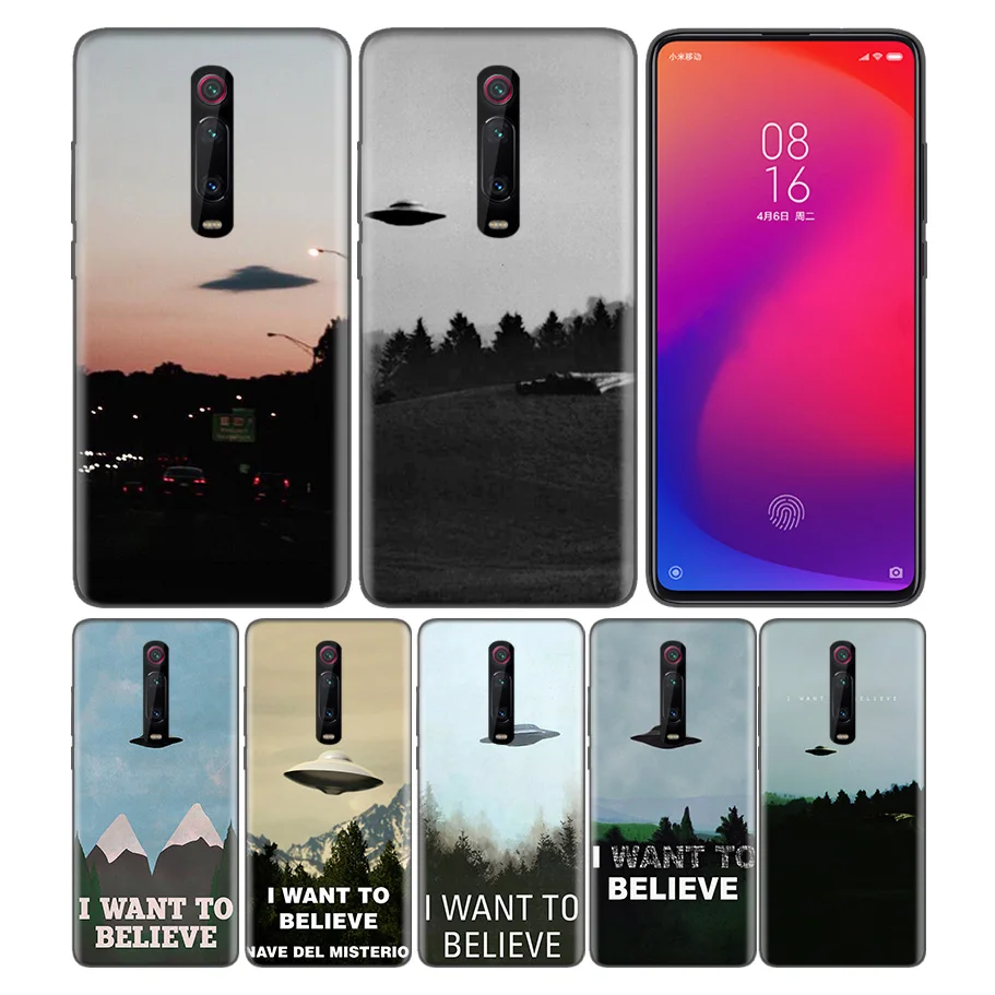 

Phone Pattern Black Rubber Soft Silicone Case Bag Cover for Redmi 7A Note 7 6 7S Y3 K20 Pro Core Shell The X Files I want to