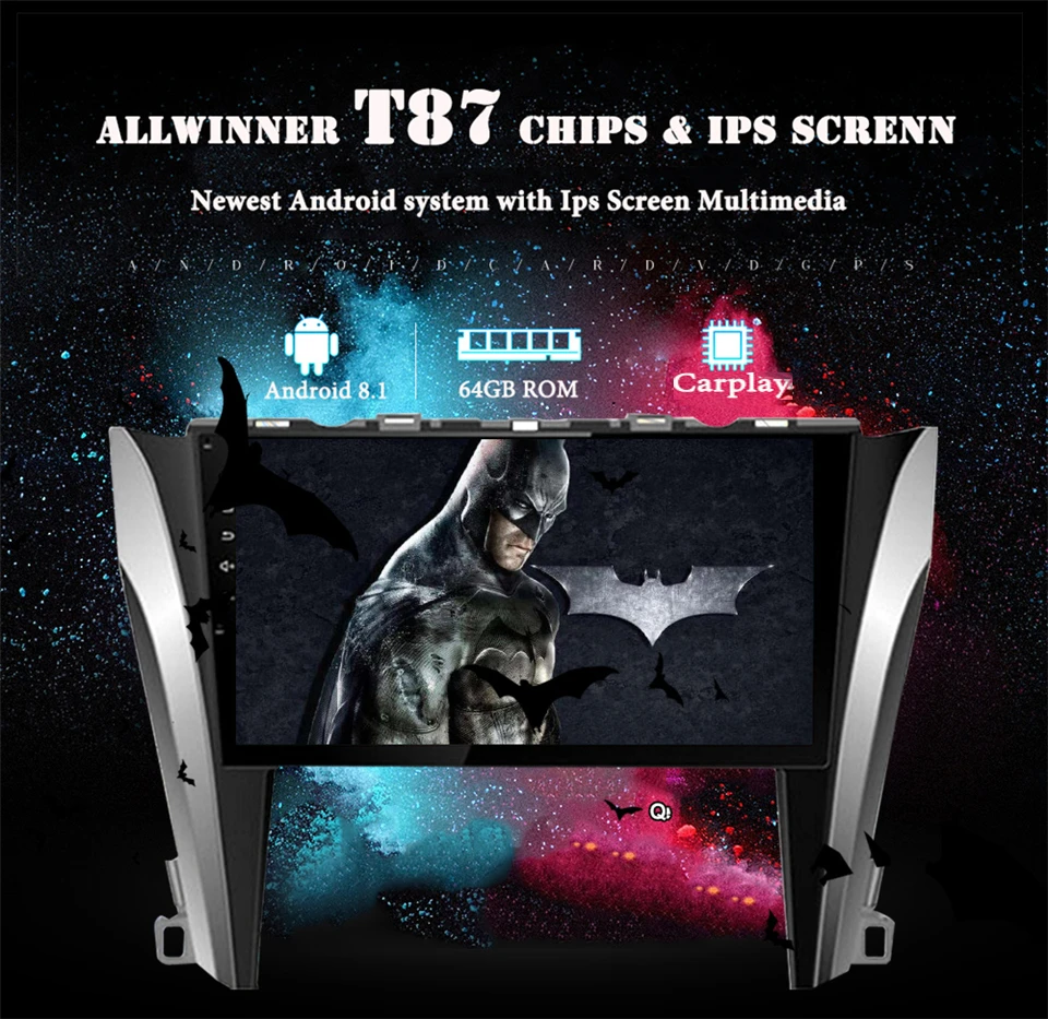 Perfect Android 9.1 Octa Core 10.1" Car DVD Player For Toyota Camry 2012-2014 GPS Navi Support dab+USB IPS Screen Radio LTE 4G Head Unit 32