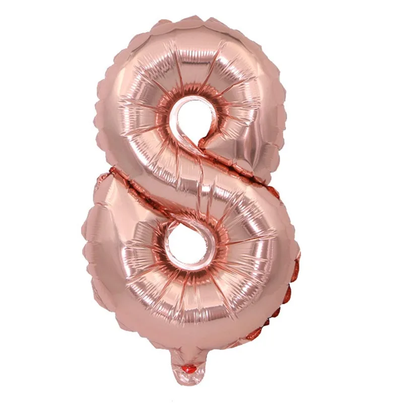 40 дюймов воздушные шары из фольги в виде цифр Happy День рождения украшения душа ребенка Дети воздушный шар Юбилей поставки рисунок Globos - Цвет: Rose gold 8