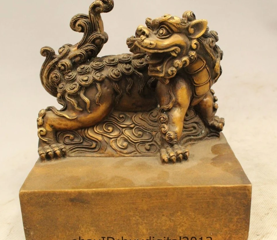 

Chinese Feudal System Position Bronze PiXiu Lion Beast Statue Seal Stamp Signet