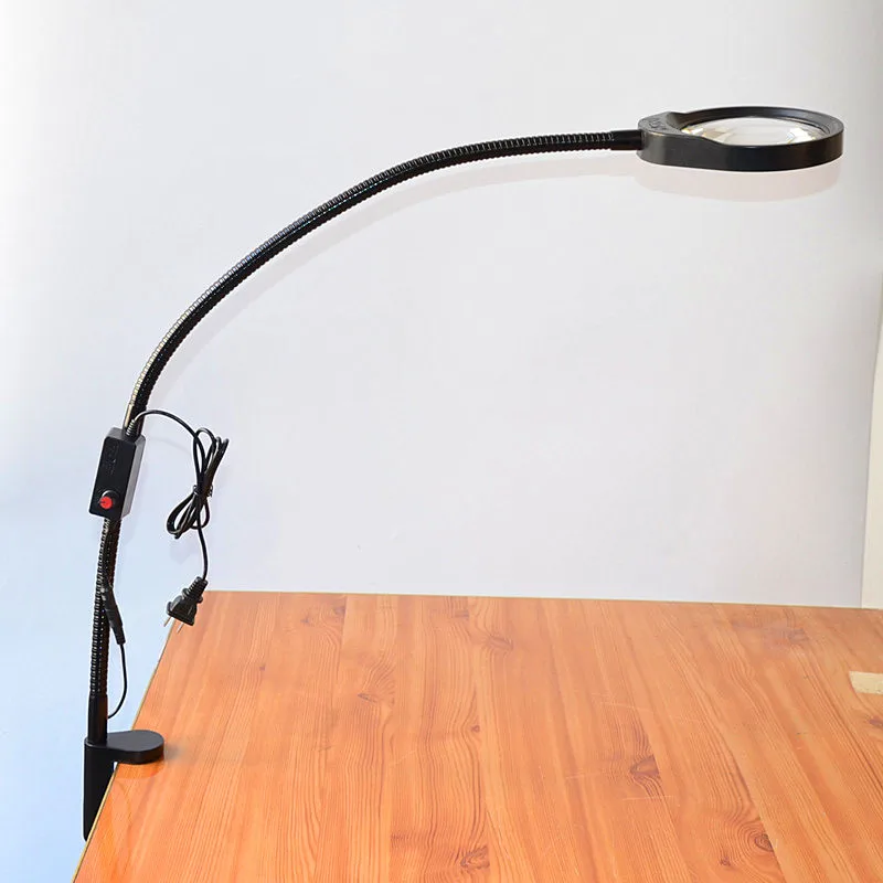 Led 800mm Long Soft Rod Gooseneck Arm Lights Magnifier With 10x Optical