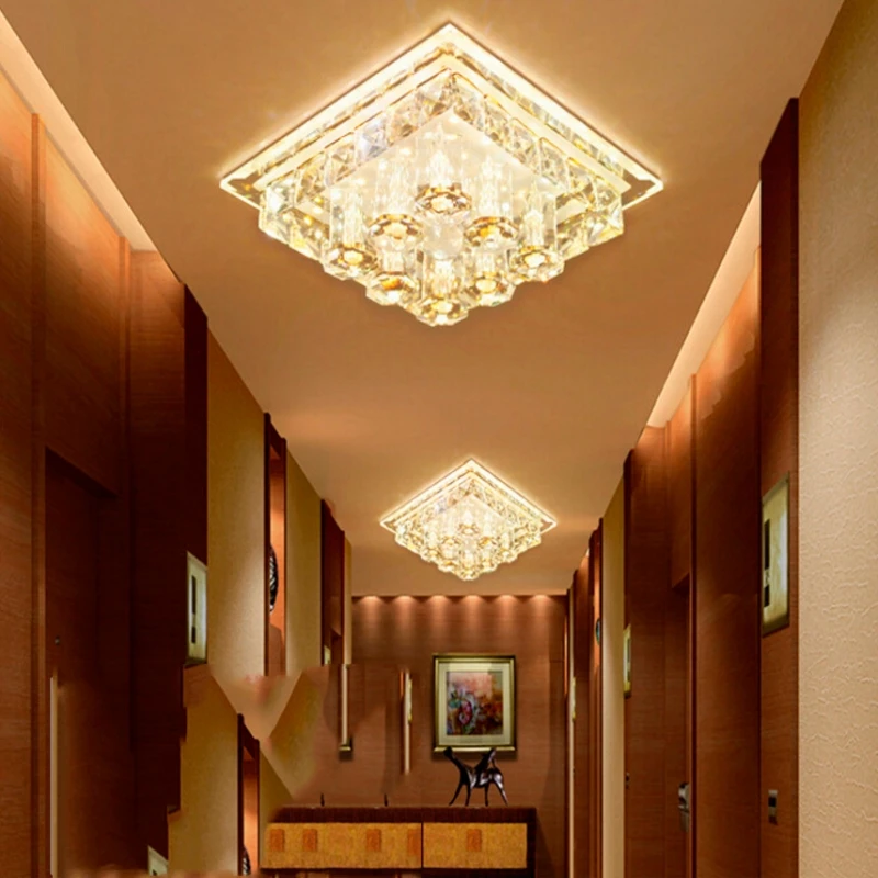 

Modern High Quality Crystal LED 12W Ceiling Light Fixture Flower Corridor Aisle Lights Garage Bedroom Lighting AC90V-280V