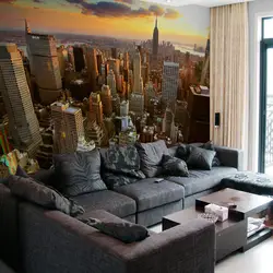 На заказ 3D Настенные обои Нью-Йорк город вечерний пейзаж гостиная диван спальня задний план фото обои Искусство Настенная живопись