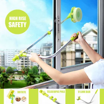 

Xueqin 1Pcs 60cm-140cm U Shape Telescopic High-Rise Window Mirror Cleaning Glass Cleaner Dust Brush Home Bathroom Cleaning Tools