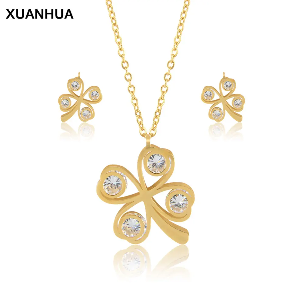 XUANHUA Fashion Bridal Dubai Stainless Steel Jewelry Sets Accessories