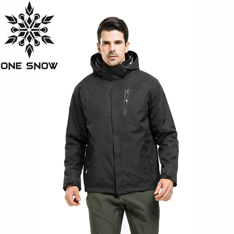 ONE SNOW New Brand Outdoor Jacket Waterproof Sports Men Windproof Climbing Hiking clothes skiing jacket winter jacket 3 in 1