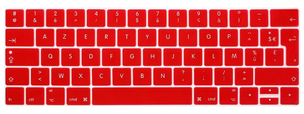 French layout EU Keyboard Cover For macbook touchbar 13"15"A1990 A1989 A1707 A1706 AZERT Laptop Keyboard Protective Film - Цвет: Красный