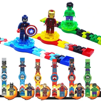 

Legoingly Avengers Building blocks Watch Ninjagoed Marveling Super Hero Figures Bricks Toys Compatible Minecrafted Block Watch