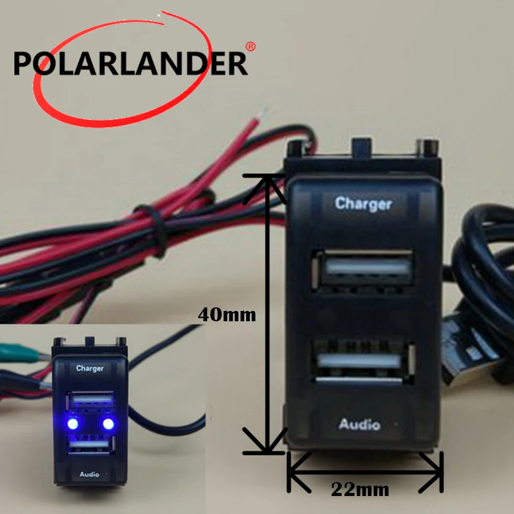 

ABS Dual USB Charger 12V 2.1A USB Car Charger Socket Dashboard For Suzuki Phone Charger Audio Port hot