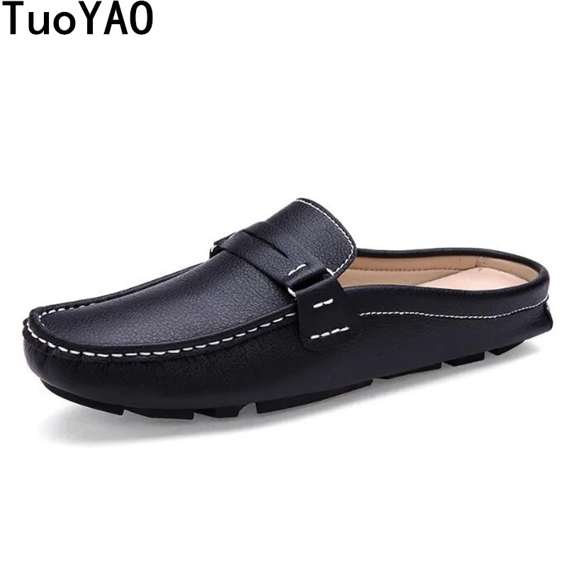 2017 Summer Men Loafers Shoes Breathable Mens Half Sandals Driving ...