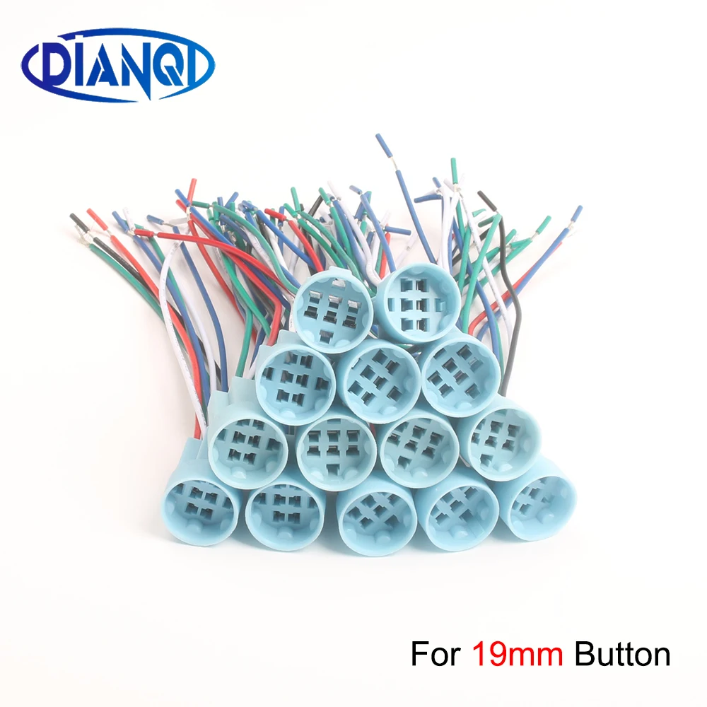 

19mm metal push button socket wiring 3 wires 5 wires 6 wires 8 wires stable lamp light button Terminals base