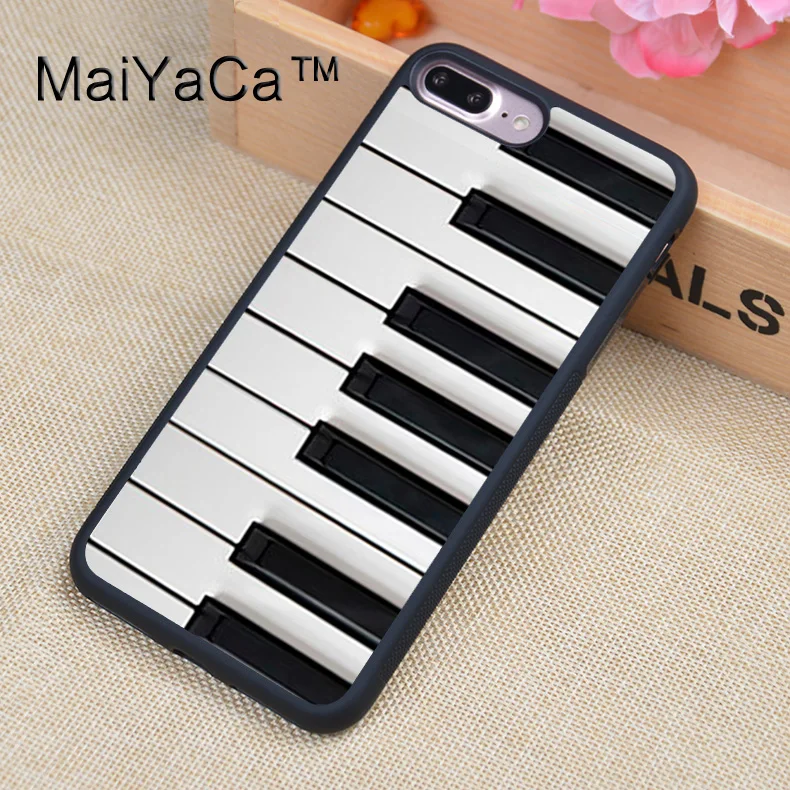 MaiYaCa Retro Piano Keyboard 3D Desgin Case For iPhone 8 Plus Coque TPU