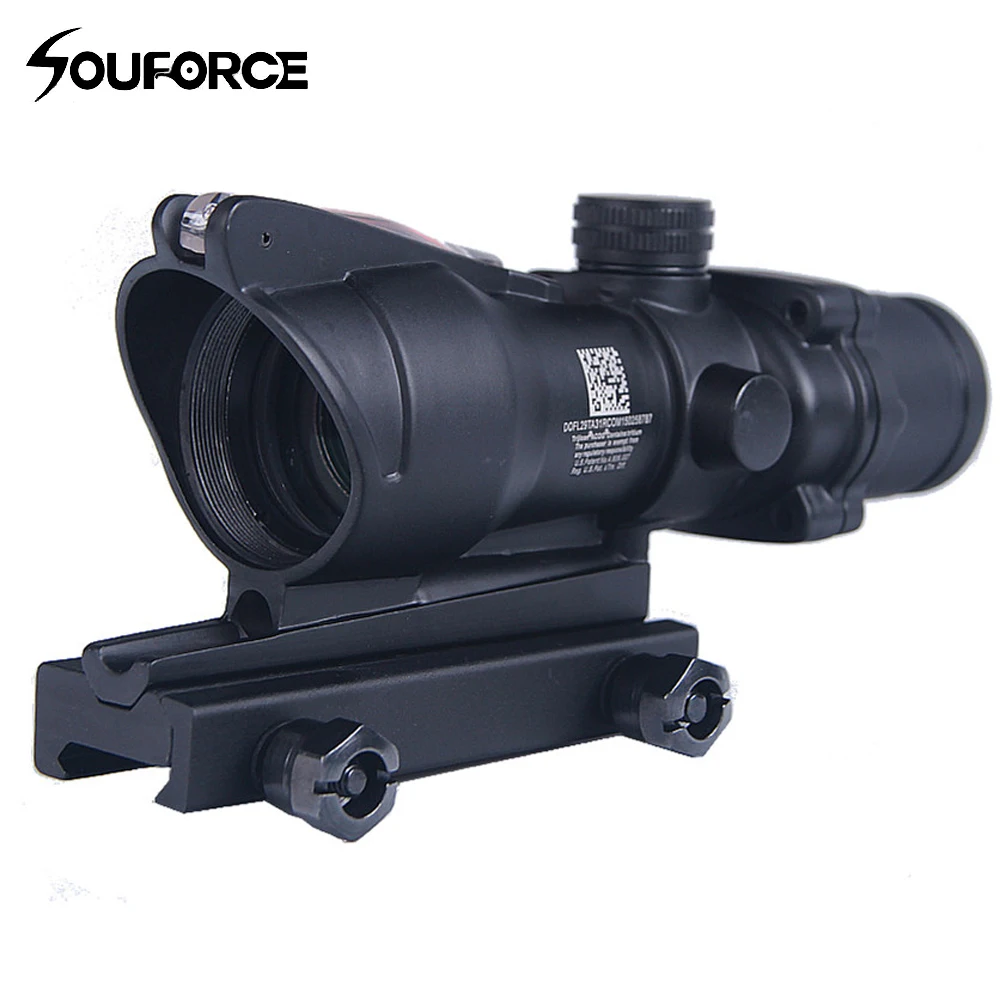

High Quality 4x32 Optics Sight Red Fiber Optical Scope Duel Illuminated Riflescope Airsoft Hunting Rifle Shotgun Scope