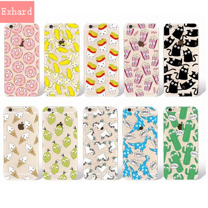 

Case For iPhone X 8 8 Plus 7 7 Plus 6 6s 6 Plus Case 3D Cartoon Animal Fruits Eyes Pattern Back Cover Fundas Coque Capa Shell