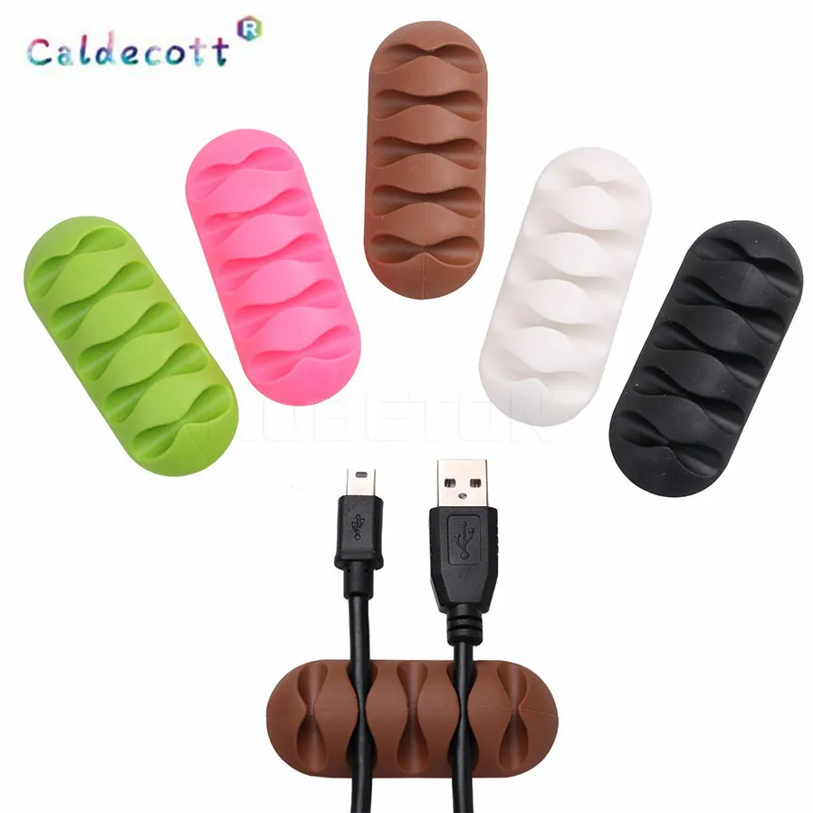 

Caldecott Earphone Cable Organizer Wire Storage Silicon Charger Cable Holder Clips Cable clip Cable Winder For MP3 MP4 Earphone