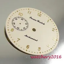 38,9 мм Парнис бежевый циферблат розово-Золотые номера Подходит 6497 двигаться Для мужчин t Для мужчин на циферблате