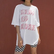 

Summer T Shirt Print Letter Casual Loose Short Sleeve Mini Short Long Tops Tees O-neck Streetwear wear