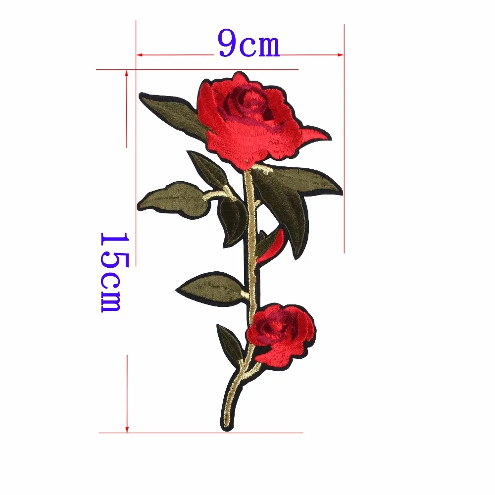 1 шт. большой цветок нашивки утюжок на 3D вышитые блестками патч красная роза аппликация пришить DIY патч, аксессуары для одежды нашивки