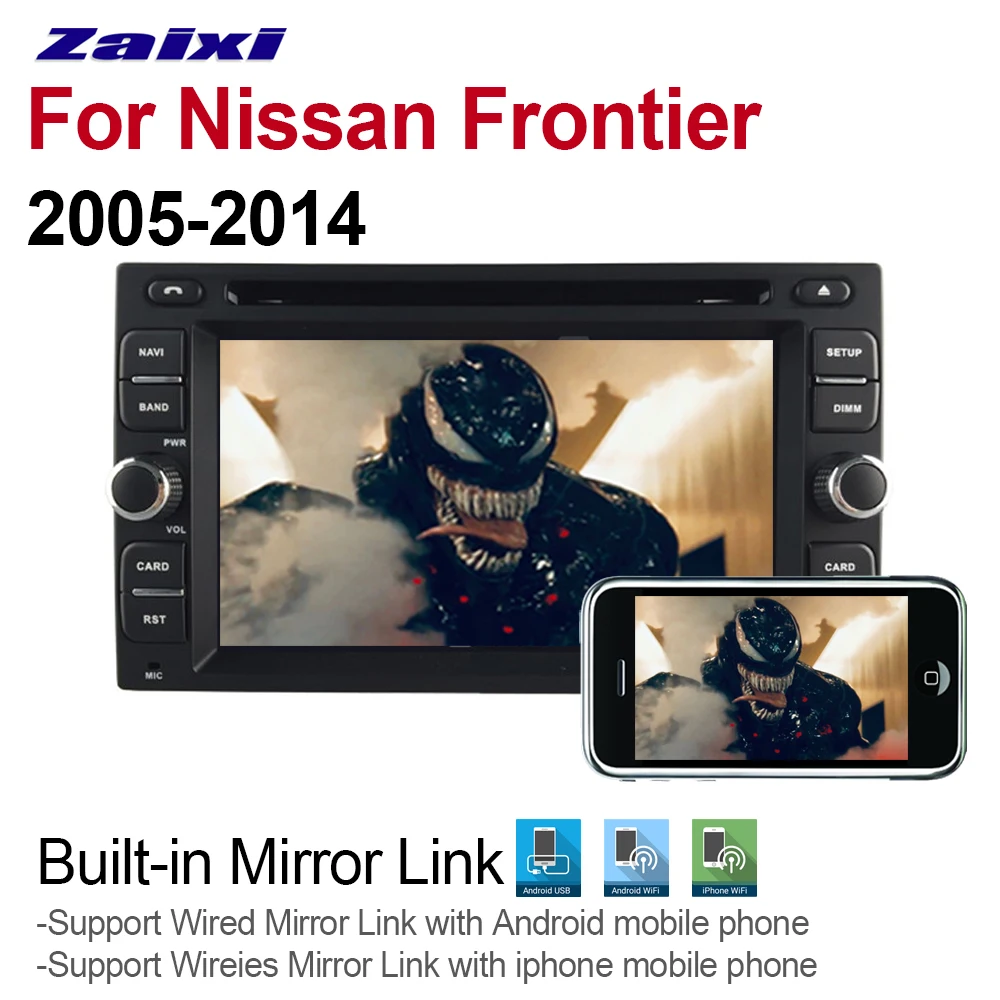Top ZaiXi For Nissan Frontier 2005~2014 DIN Car Android 9 GPS Naviation Multimedia system Bluetooth Radio Amplifier WiFI HD 3