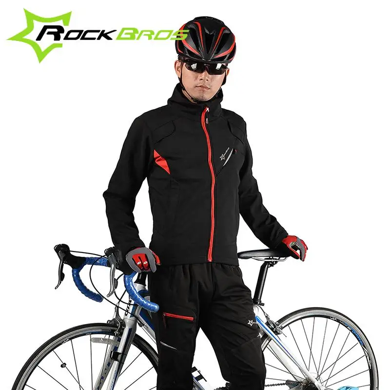ROCKBROS Bicycle Winter Cycling Sets Thermal Warm Windproof Jacket Pants Bicycle Bike Suits Ropa Ciclismo Cycling