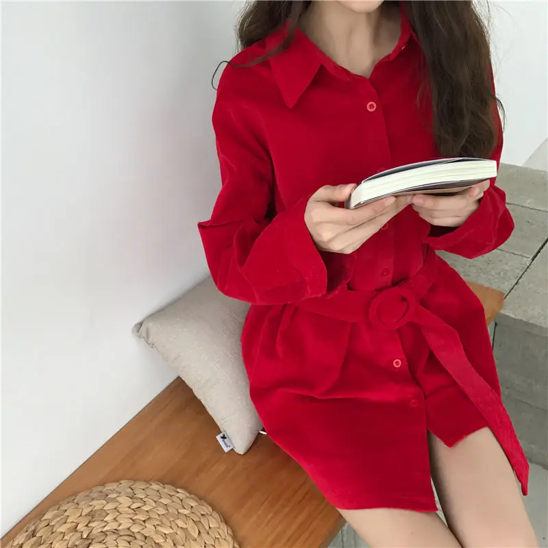 HziriP, корейская мода, новая весенняя летняя высококачественная повседневная свободная тонкая винтажная однотонная женская рубашка с поясом для офиса