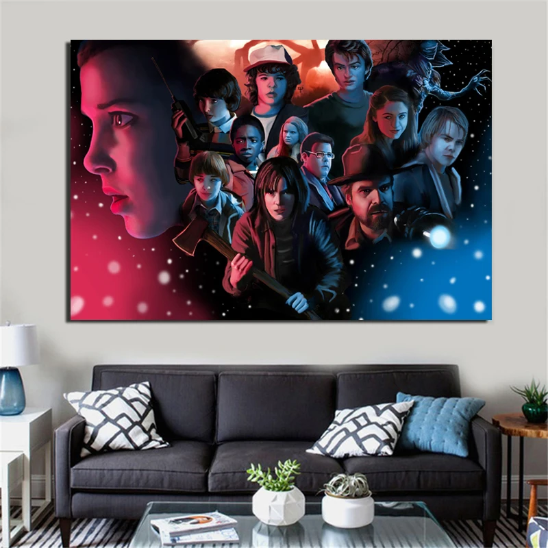 

Stranger Things Character Wallpaper Canvas Painting Posters Prints Marble Wall Art Painting Decorative Picture Modern Home Decor