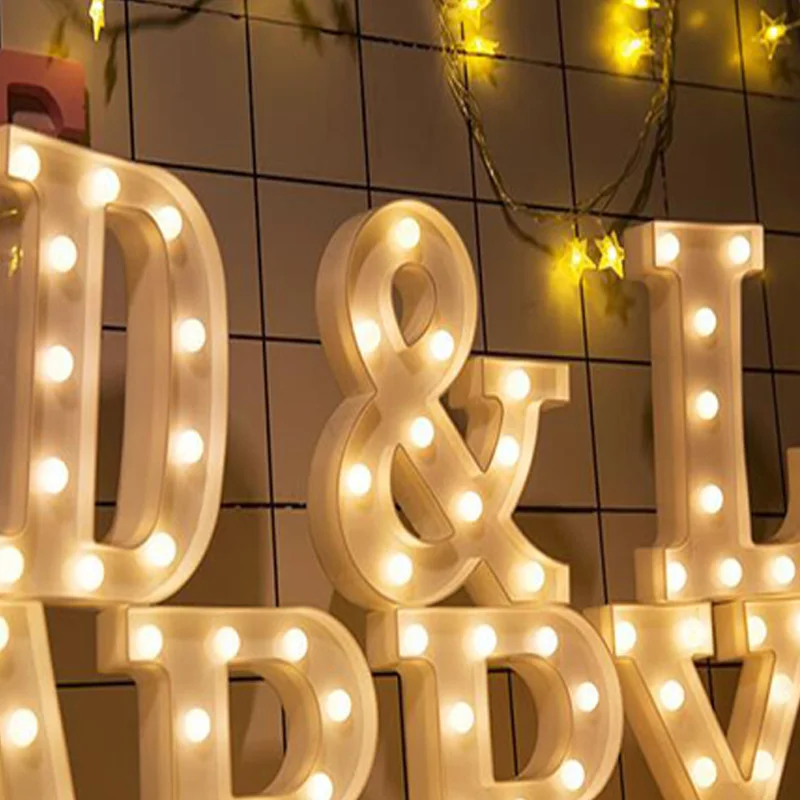 LED Letter decor Night Light Marquee Sign Alphabet Lights Lamp Home Club Outdoor Indoor Wall Wedding Decor Valentine's Day Gift (7)