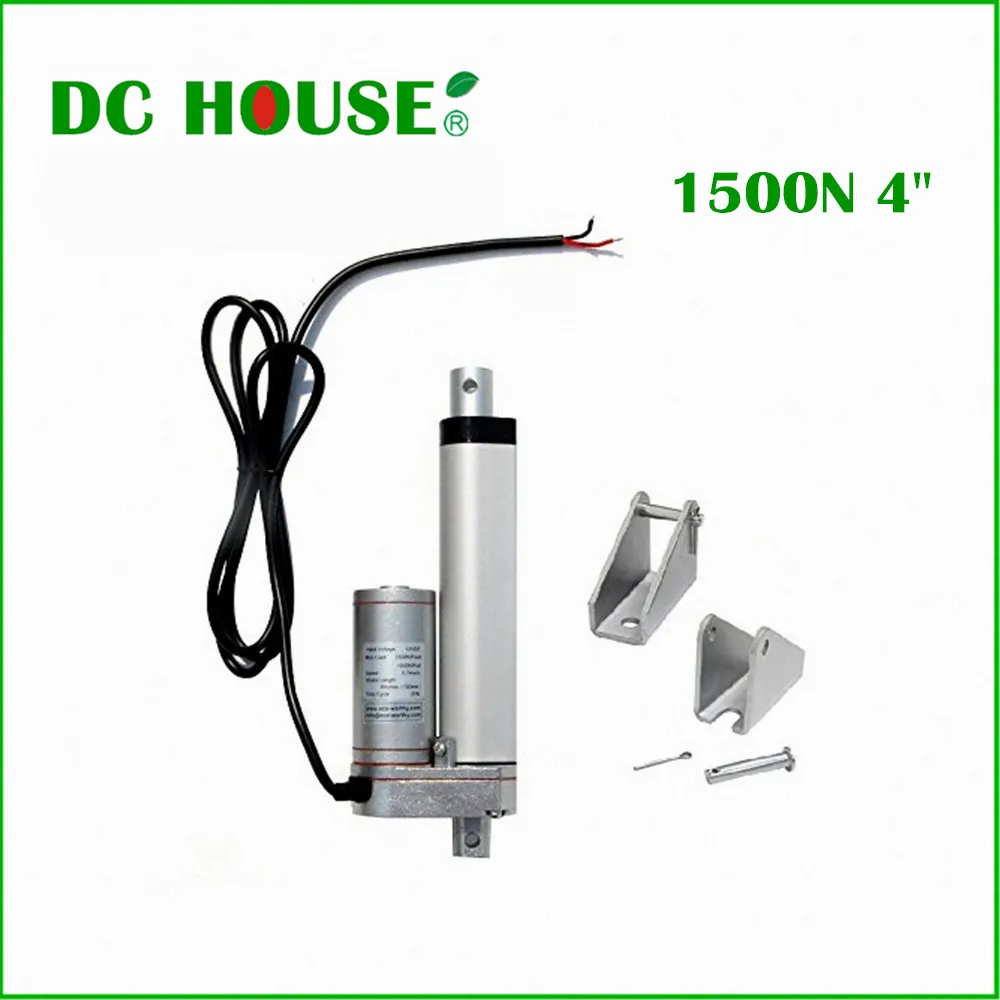 

12V 100mm Heavy-duty Linear Actuator 1500N/330lbs Maximum Lift with Mounting Brackets