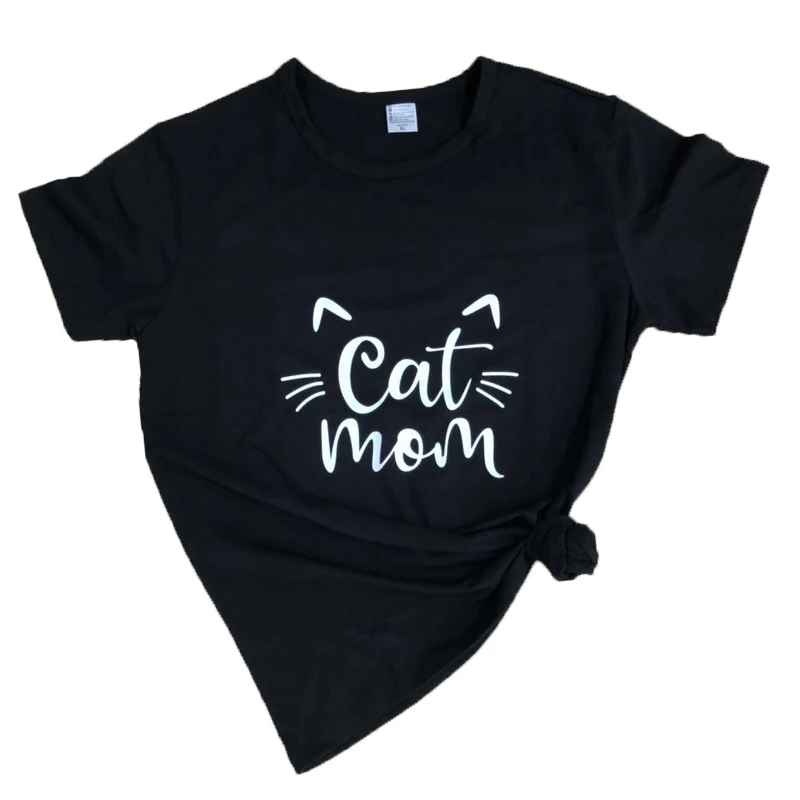 

Cat Mom Harajuku T-Shirt Funny Stylish Graphic Grunge Tee Funny Cat Mother' Day Slogan Tops Vintage Cat Printed Grunge Camisetas