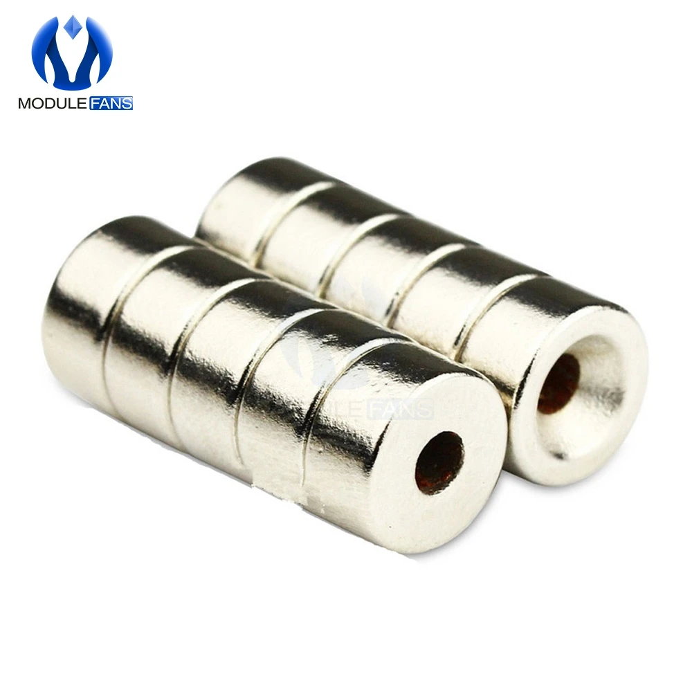 

5PCS N50 Strong Disc Neodymium Magnets 10x5mm 10 x 5mm Hole 3m Rare Earth Countersunk 10x5 mm