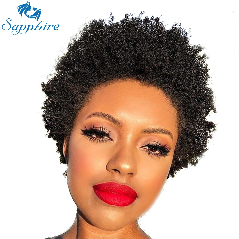 Nebuzz Blagorodnye Sinteticheskie Puchki Vyushihsya Volos S Parik S Proborom Poseredine Naturalnye Chernye 14 Dyujmov Korotkie Afro Sinteticheskie Volo