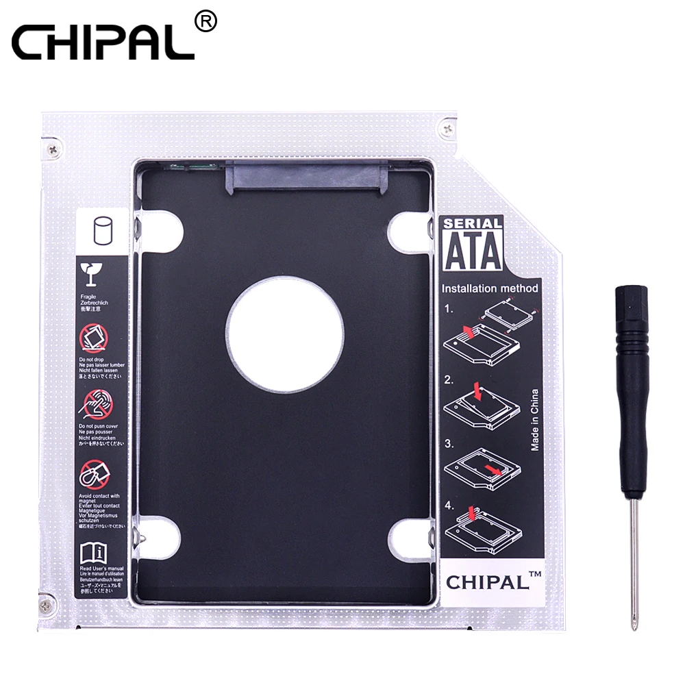 CHIPAL Универсальный 2 й HDD Caddy 12 7 мм SATA 3 0 для 5 &quot2 ТБ SSD чехол корпус жесткого диска с