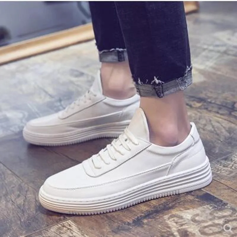 

2019 new men's PU shoes casual light white casual shoes men's adult shoes men's breathable street casual shoes 5