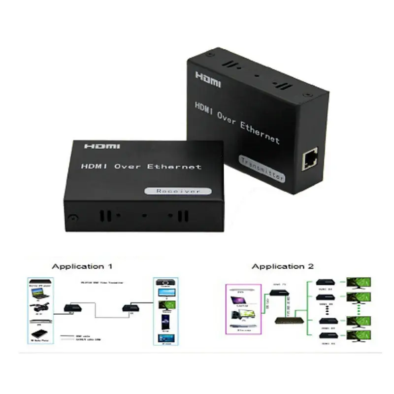 HDMI Extender Transmitter Receiver 120M 720P 1080P IR Remote Over cat5e 6 TCP IP Support One