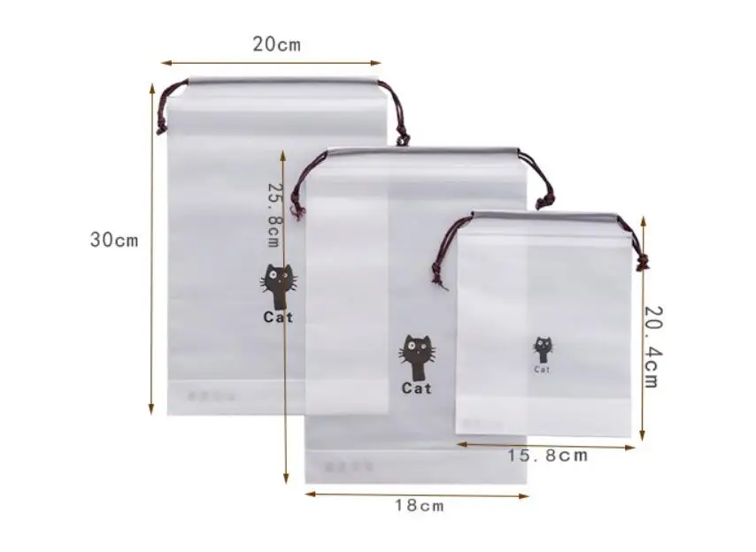 ETya Мультфильм прозрачный косметический пакет Путешествия Drawstring Макияж сумка для женщин Макияж для ванной Органайзер хранения мешок туалетные принадлежности, мытье сумки