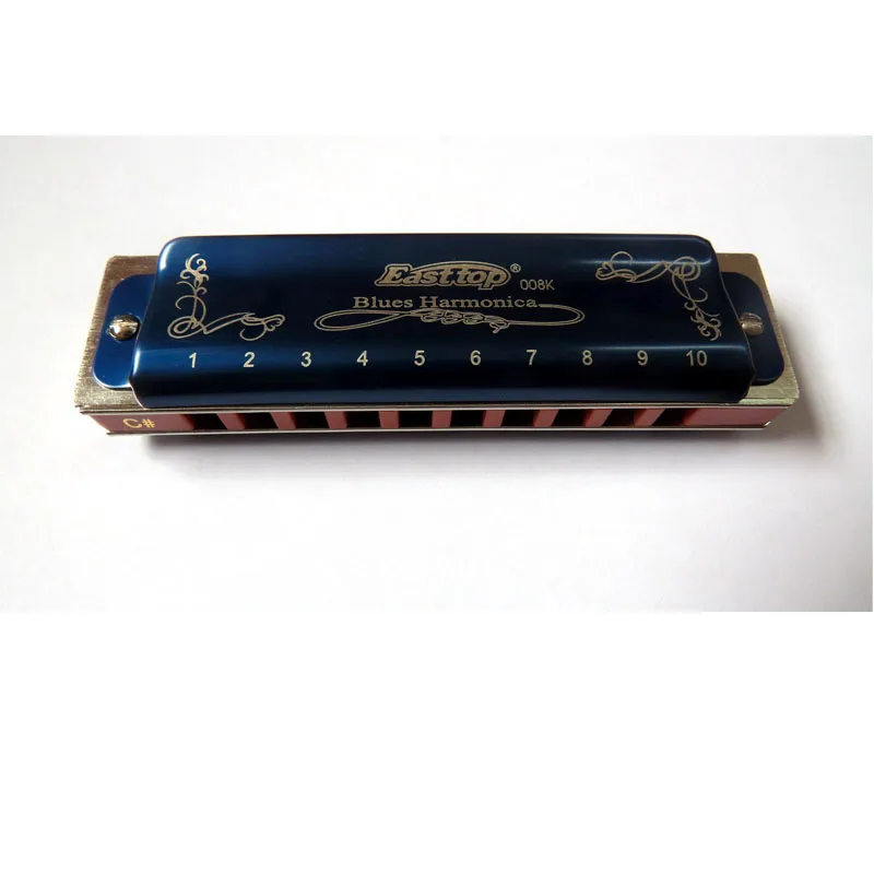 EASTTOP T008K ключ дБ Новый Голубой цвет губные гармоники латунь reedplates Фосфорная