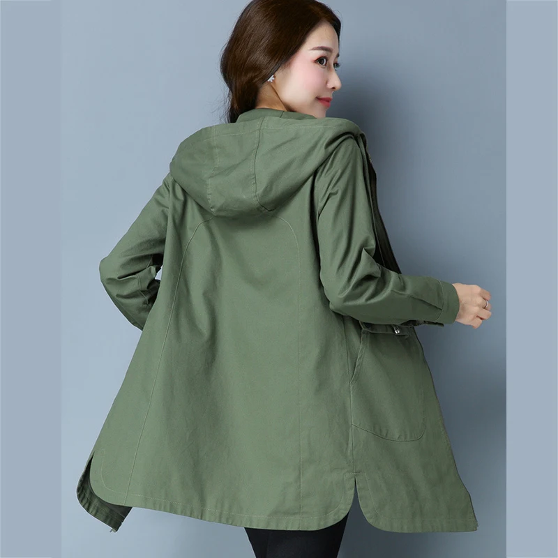 Mode Lâche Manteau Manches Longues Army Ky178 Pure 2018 Tranchée Coupe Femmes Automne Blue Couleur khaki Outwear Printemps Élégante vent Dame Green Grande À Nouvelles navy Taille qVUzMSp
