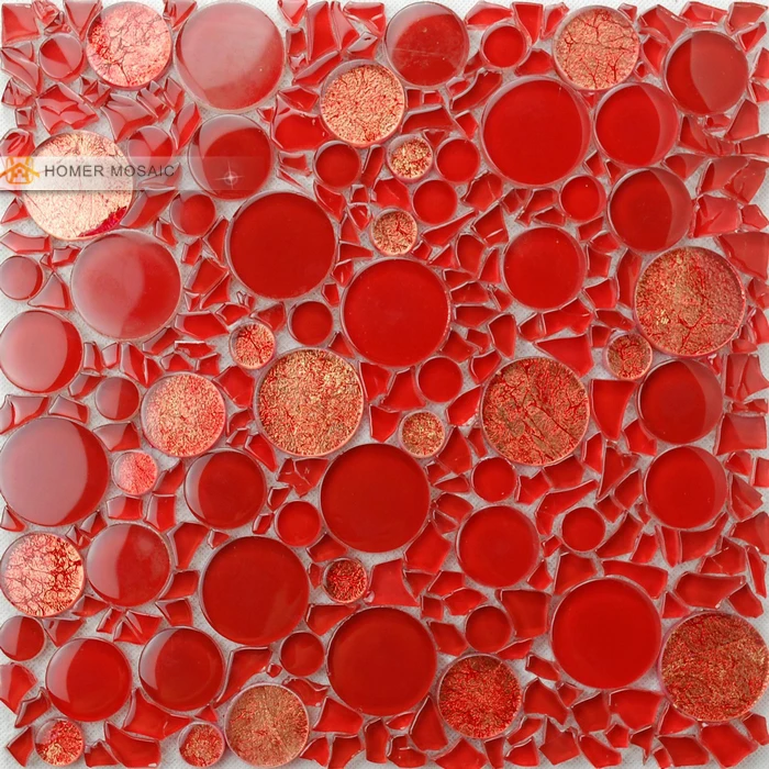Cristal rojo mosaico de azulejos compra lotes baratos de cristal ...