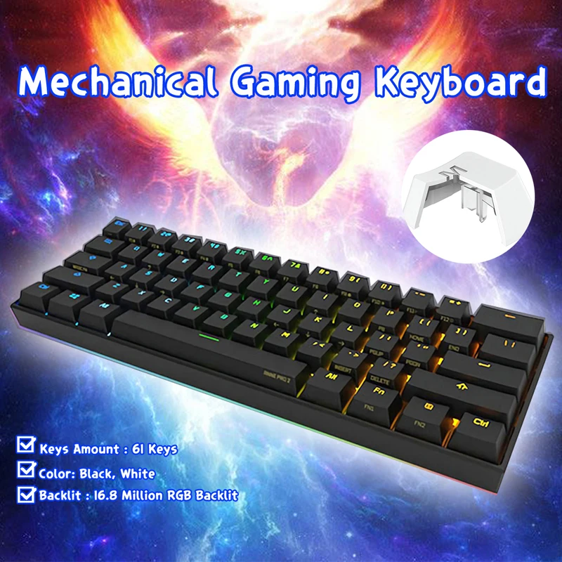  Anne Pro2 wireless bluetooth mini portable 60% mechanical keyboard Switch Blue Brown switch gaming 