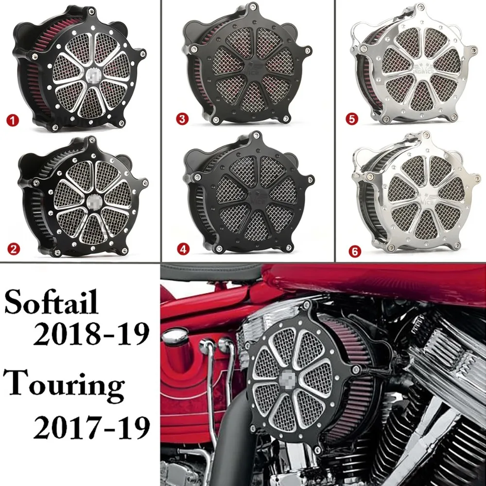 

For harley Softail Touring Venturi cut black Ops air cleaner filter fat boy bob breakout street road glide 107 engine 2017-2020