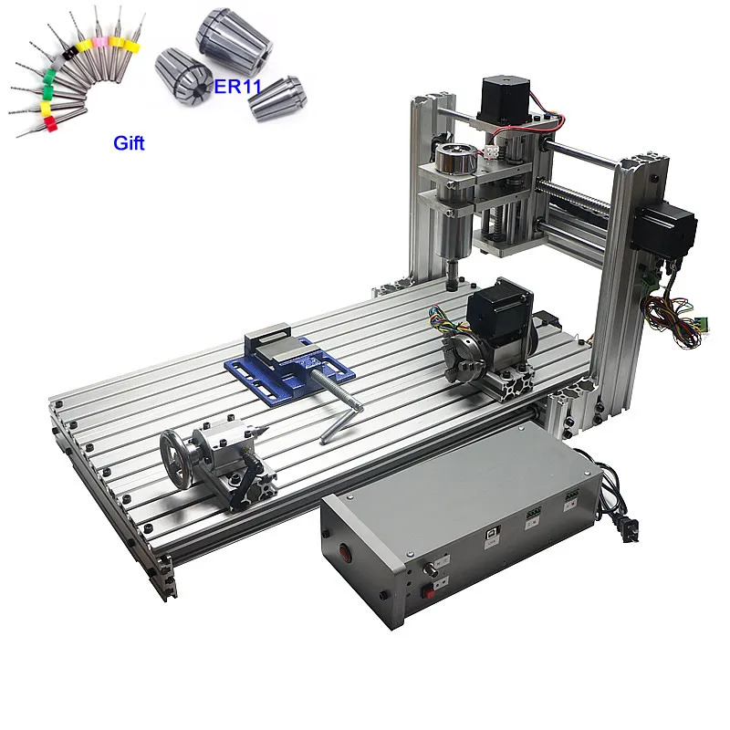  5 ejes CNC enrutador máquina de carpintería 3 ejes 4 ejes CNC 6030 máquina de corte de grabado 400W