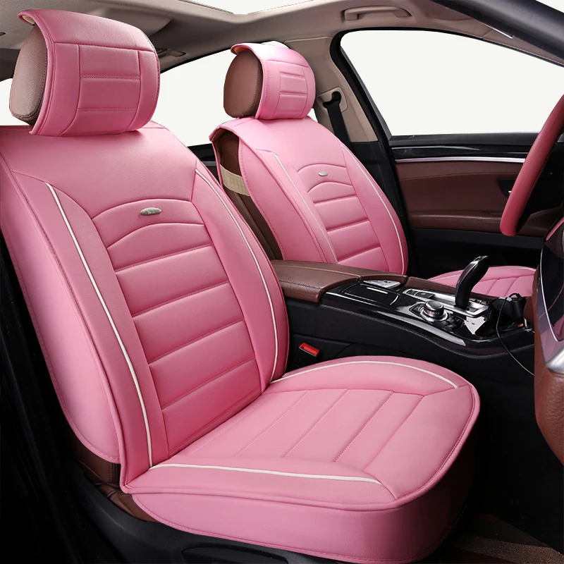 

(Front+Rear)Cartoon Leather car seat cover for Renault Kadjar Koleos Captur Megane 2 3 Duster Kangoo Koloe automobiles sticker