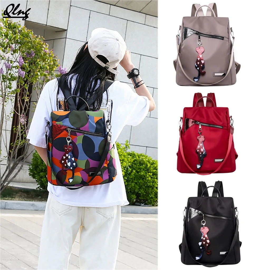  Qlng Women backpack Large Capacity Simple Stylish Waterproof Student Bag Backpack for famle - 4000016646185