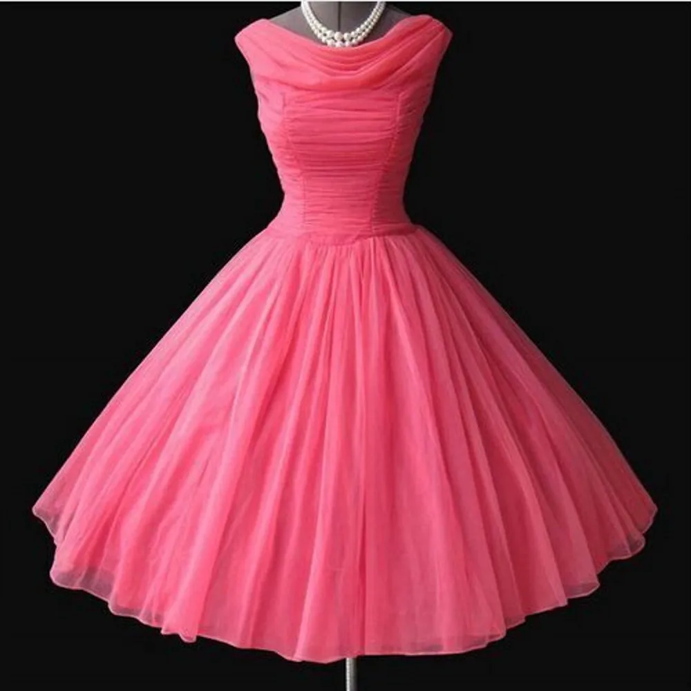 ILoveWedding/Коктейльные платья а силуэта розовые красные тюлевые без рукавов на