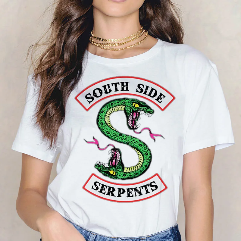 Футболка Riverdale South Side ulzzang футболка Serpents top s femme уличная одежда Женская в стиле хип