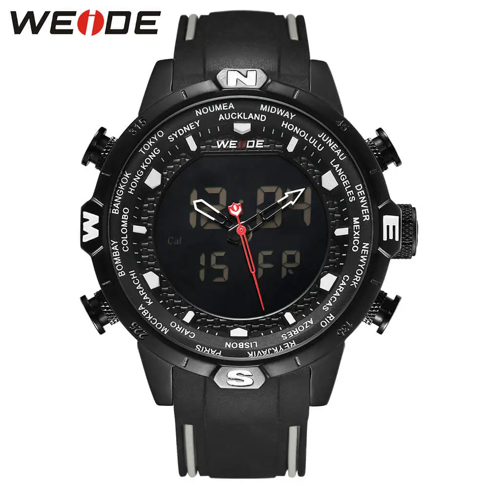 WEIDE оригинальный для ЖК дисплея цифровой водостойкий мужские кварцевые часы