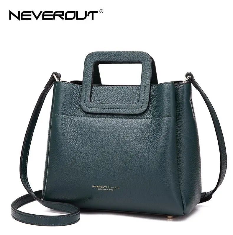 NEVEROUT 4 цвета Маленькая Сумочка Высокое качество Натуральная кожа Брендовая женская сумка сумки, платья Стиль тоут женские сумки на плечо - Цвет: dark green